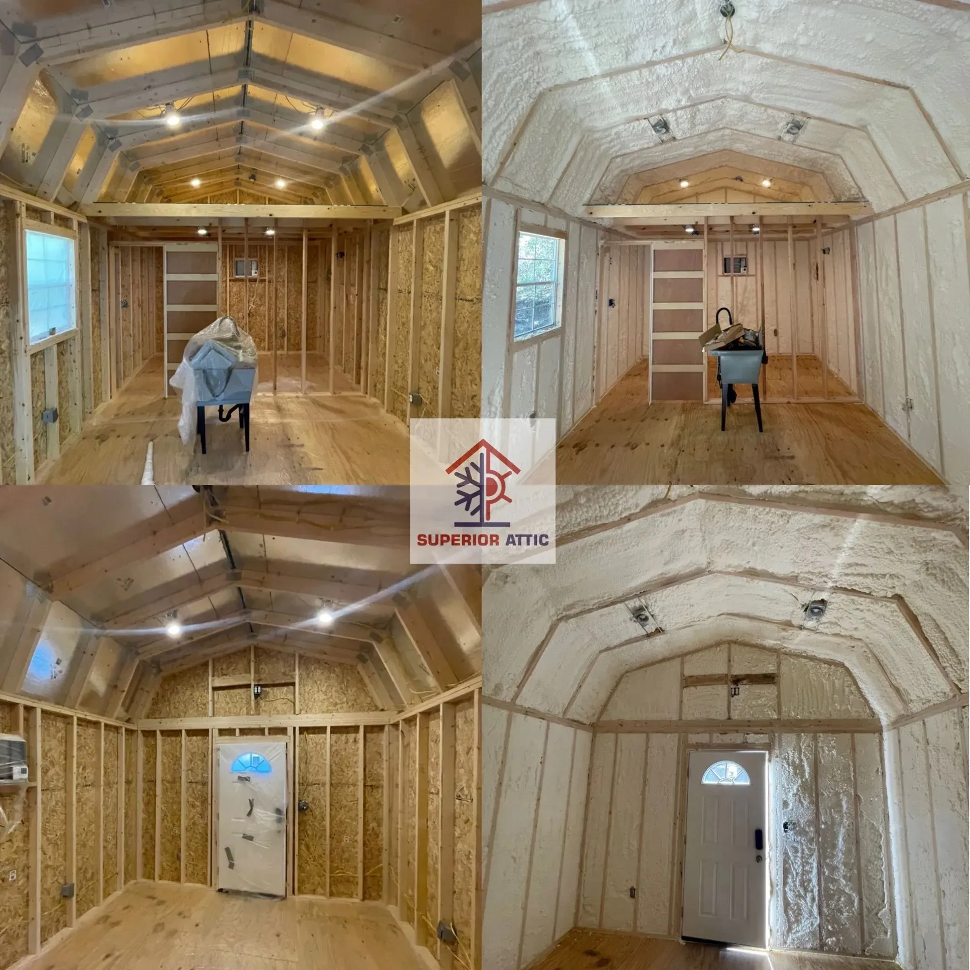 New Construction Shed Open Cell Spray Foam