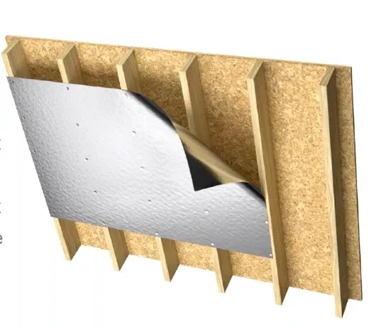 How a finished radiant barrier sits against the roof deck in an attic